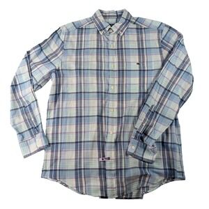 Vineyard Vines Button Up Long Sleeve Plaid Classic Fit Tucker Shirt Preppy Men M